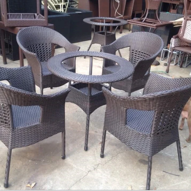 PP rattan furniture set for coffee, whole sale rattan furniture 77