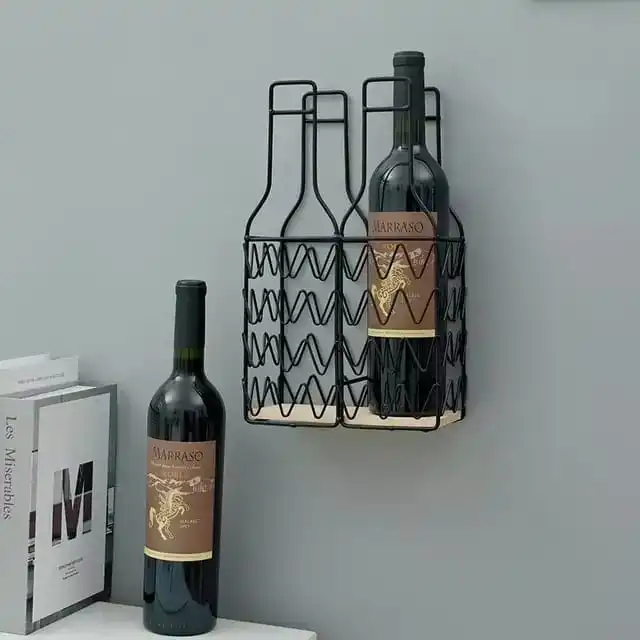 CREATIVE MODERN WALL DECORATION WALL MOUNTED METAL WINE RACK