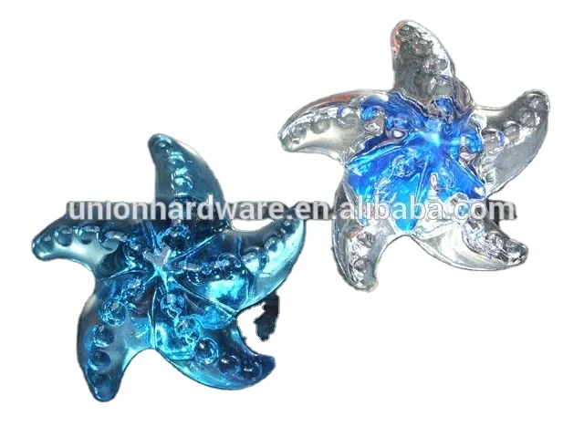 Wholesale starfish design crystal cabinet knob,furniture knob,drawer knobs