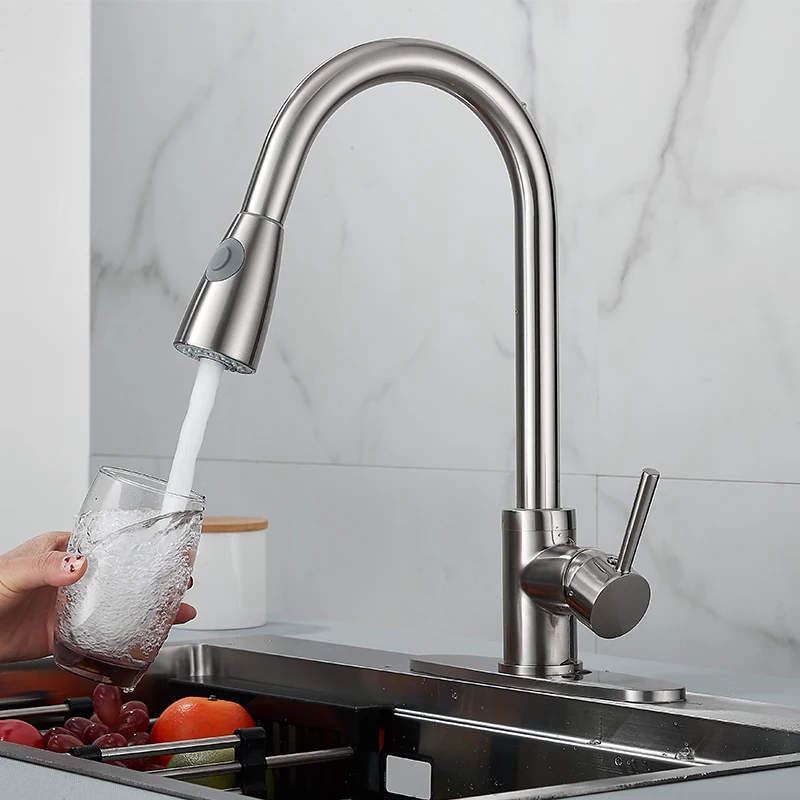 Sensor kitchen faucet brass pull down automatic sensor kitchen sink mixer