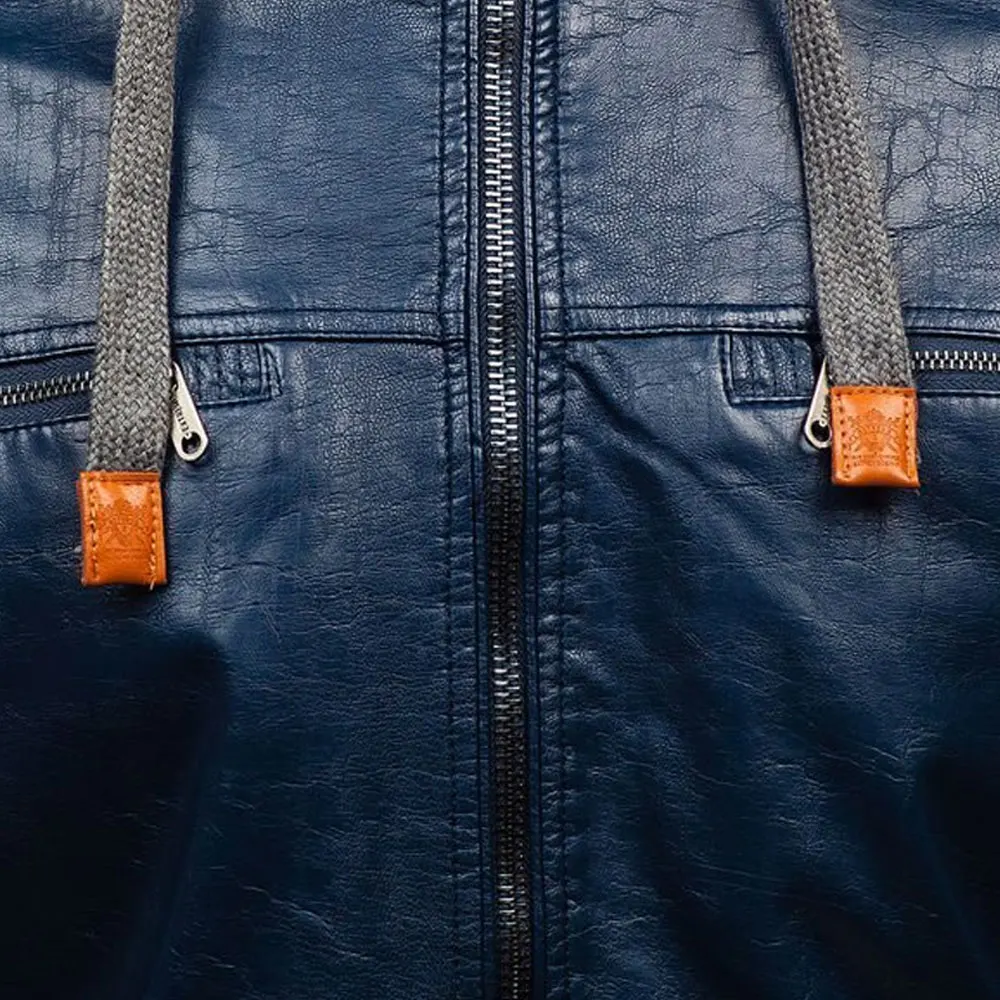 Оптовая продажа модная одежда кожаная куртка Мужская из натуральной кожи на молнии
