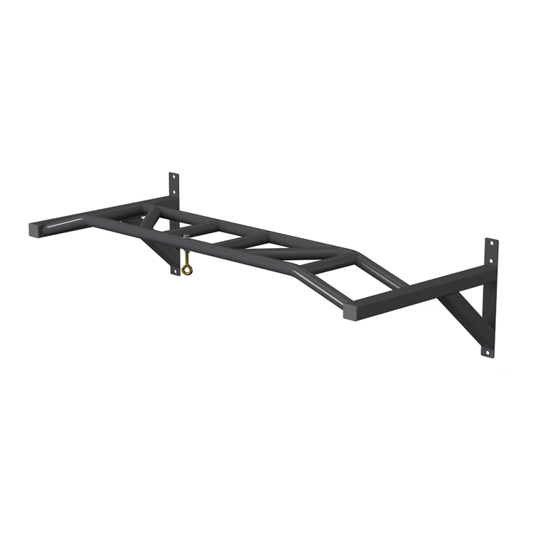 Reliable wall-mounted pull up bar allows for different grip, gym home