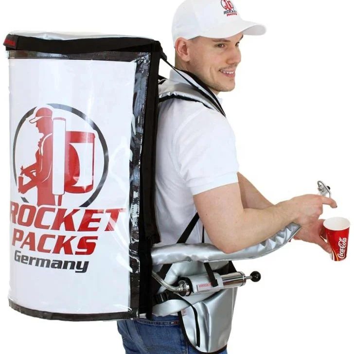 Hot beverage backpack dispensing system for 19 Liter Beer Cola Coffee - vendor vending seller  hawker  mobile  portable
