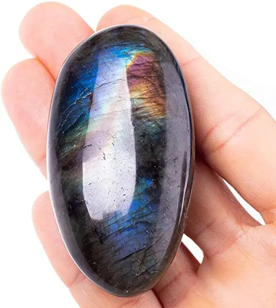 Оптовая продажа высококачественный лабрадорит ручная полировка пальмовый камень