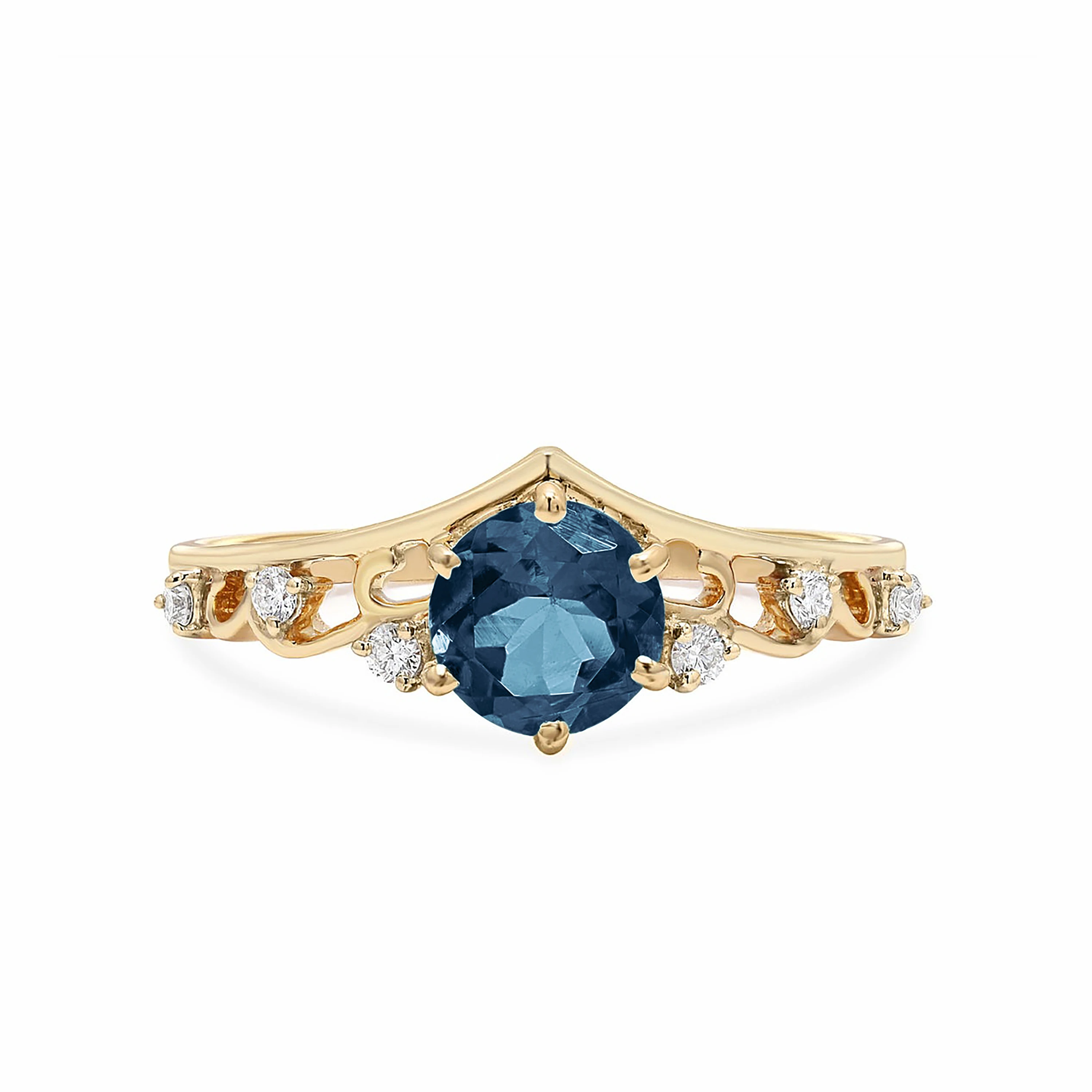 Jewelry Manufacturer London Blue Topaz Gemstone Ring 14k Solid Gold Ring Vintage Topaz Ring For Women