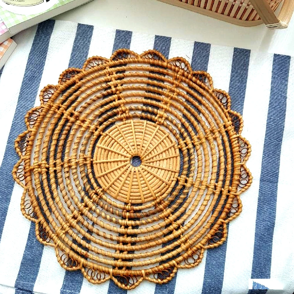 Set of 4 Woven Rattan Placemat, Handwoven Wicker Table Mat in Vietnam Wholesale