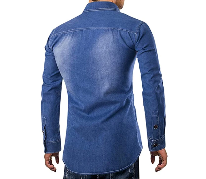 High Quality Mens Fashion Casual Wear Denim Shirts Top Trendy Design Hot Selling Washed Jeans Shirts for Mens