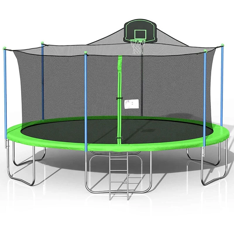 Park Commercial Outdoor Bungee Big Bounce Playground Trampoline With Basketball Hoop And Safety Net