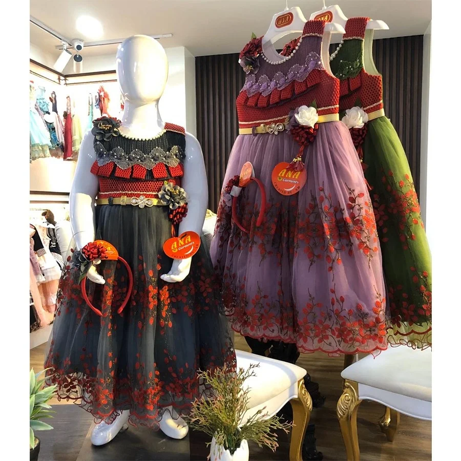 children clothing red dress kids frock designs girls dress