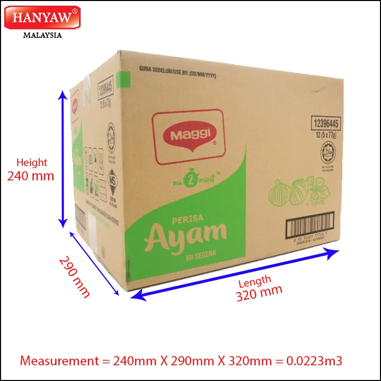 [Малайзия] Быстрая доставка + Халяль Сертифицированный метилфетамин 2 минуты лапша (12X5X77 г/картонная