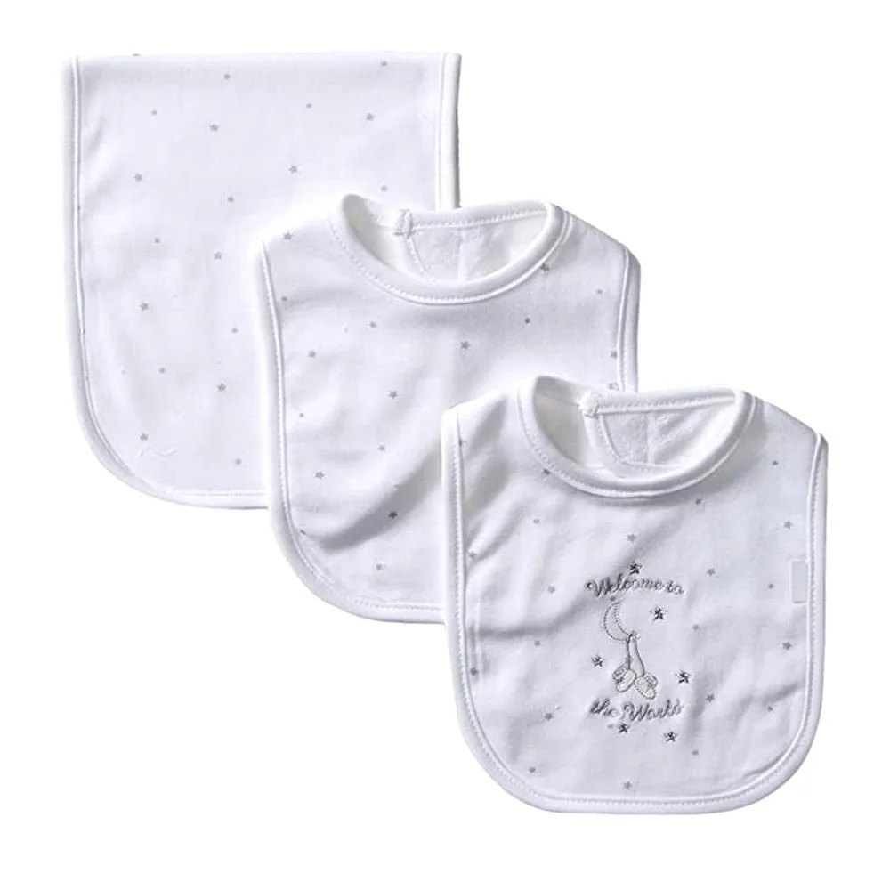 OEM High Quality Wholesale Custom 100% Organic Cotton Bandana Baby Bibs