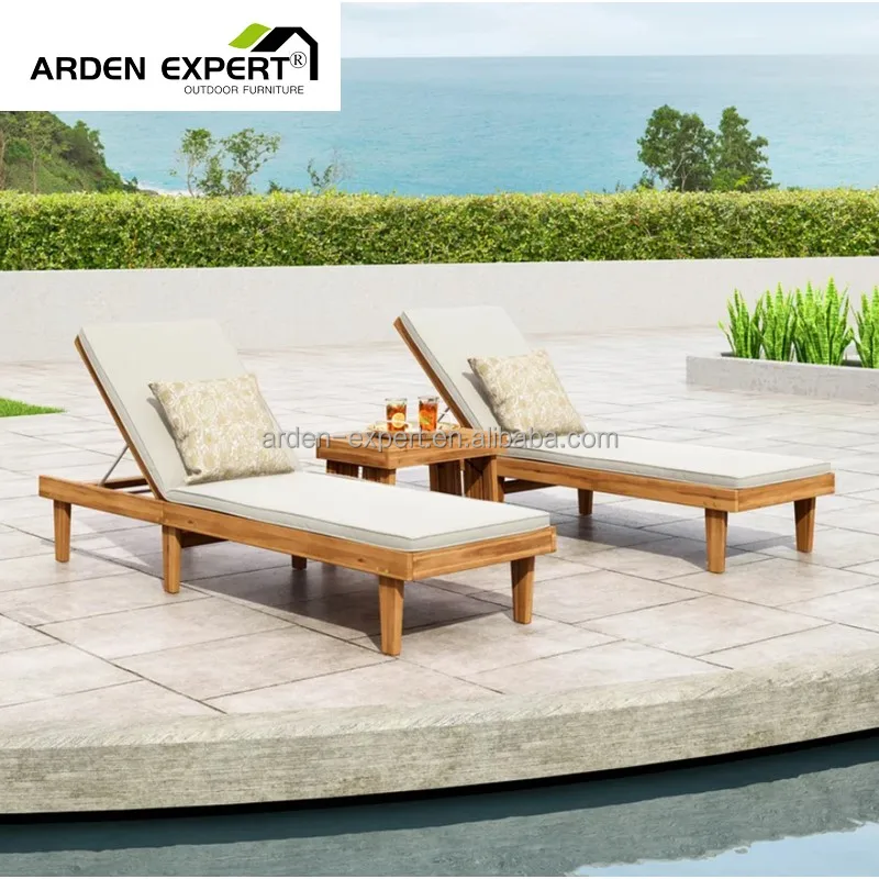 Luxury Hotel Resort Pool Side Teak Outdoor Lounge Furniture