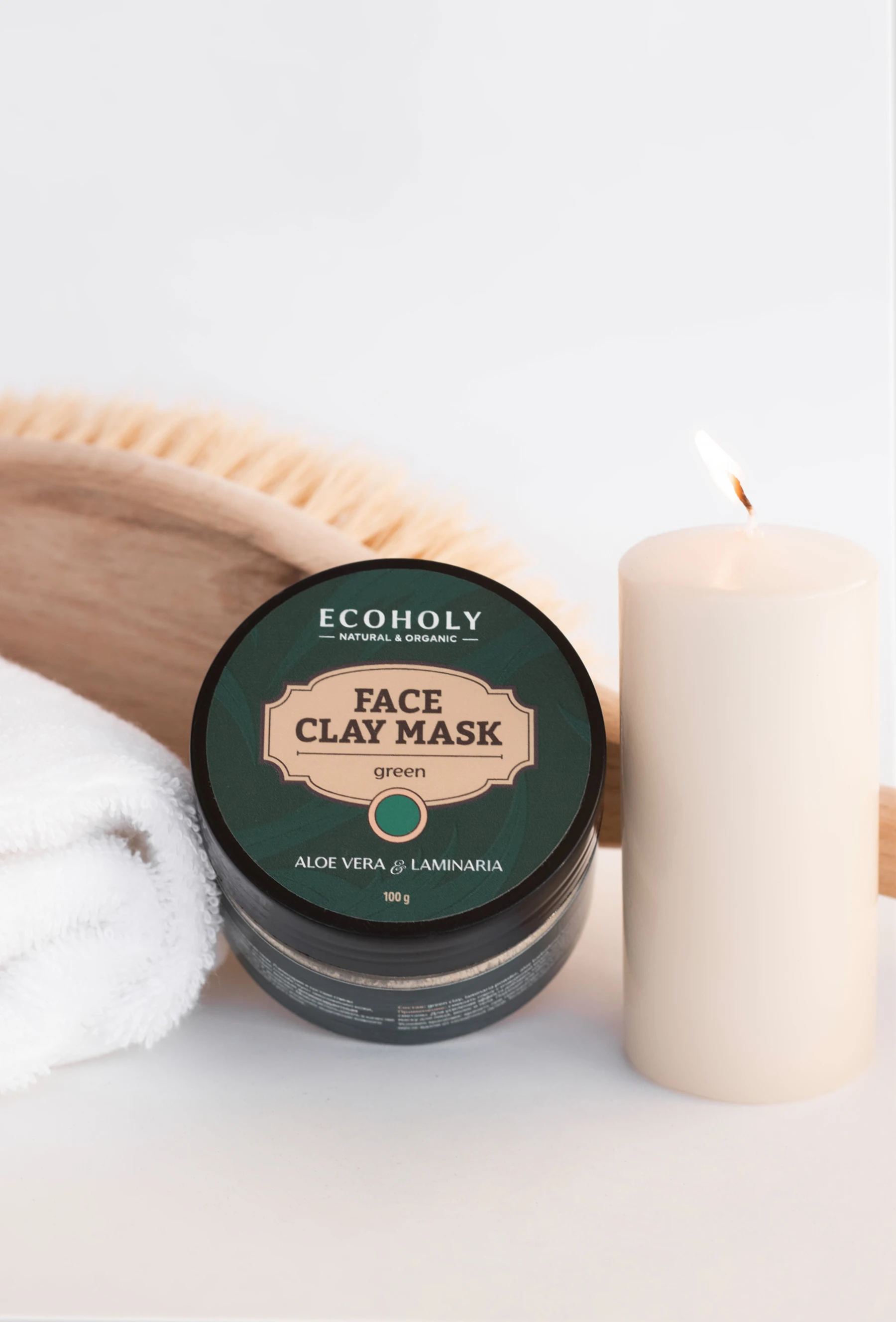 Logo Private Label Green Clay Kelp Aloe Vera Extract New Skin Care Serum Facial Body Mask Clear Skin Label Customized