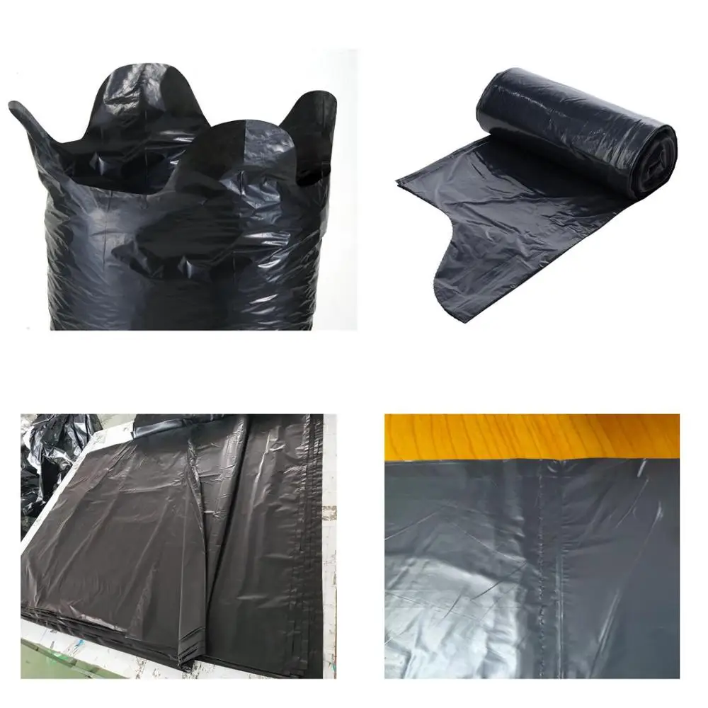 High quality HDPE/LDPE garbage trash bags with flap tie/wave top low price Direct from Vietnam Manufacturer