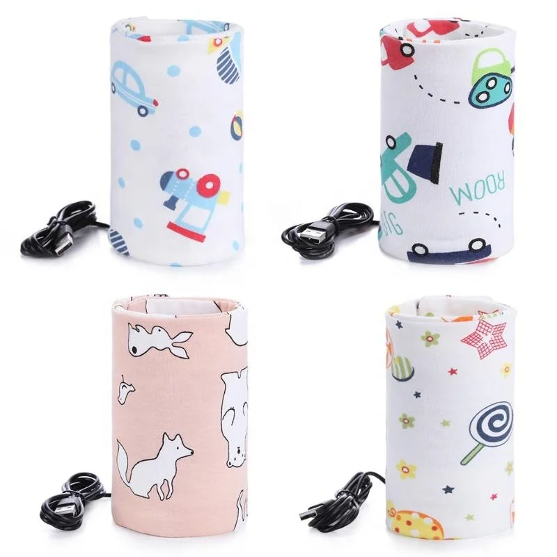 Custom New Design Water Bottle Heater Portable Large Capacity 4 Colors Usb Travel Car Baby Milk Feeding Bottle Warmer Cover