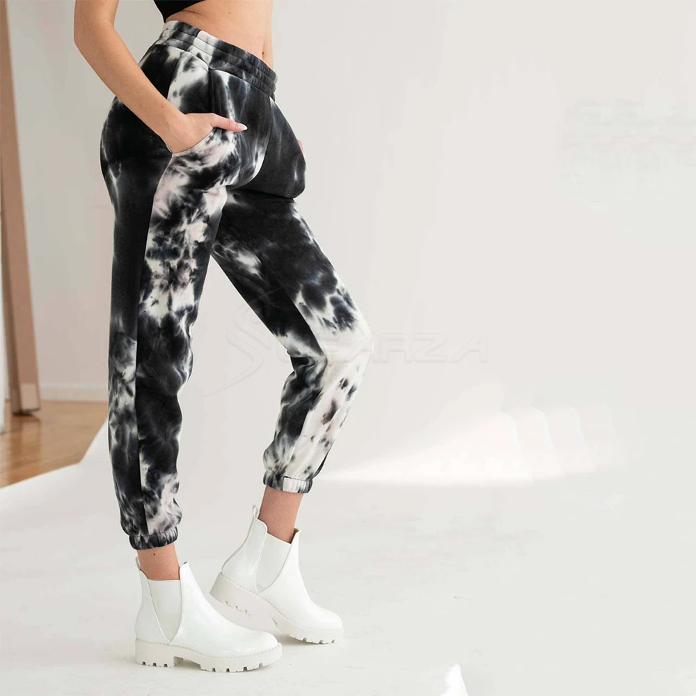 2024 Spring Summer Women Fitness Gym Tie Dye Printed High Waist Pants Lady Casual Custom Color Sweat Pants Girl Trousers Joggers