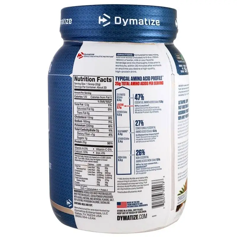 Оптимальное питание на 100% сывороточного белка, золотой стандарт Dymatize-ISO 100