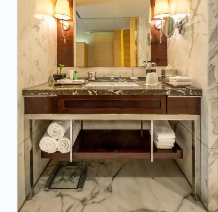 polished chrome Bathroom cabinet modern style stainless steel frame PVC water proof bathroom furniture with iron frame