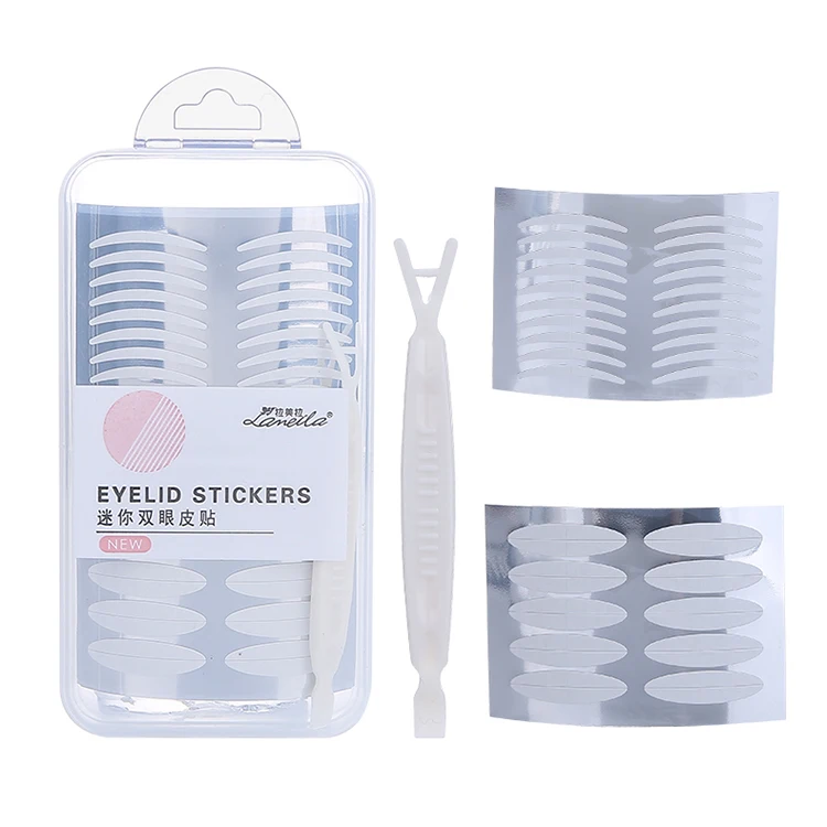 Lameila New Lace Design 100 Pairs Mixing Size Invisible White Natural Double Eyelid Stickers A1007