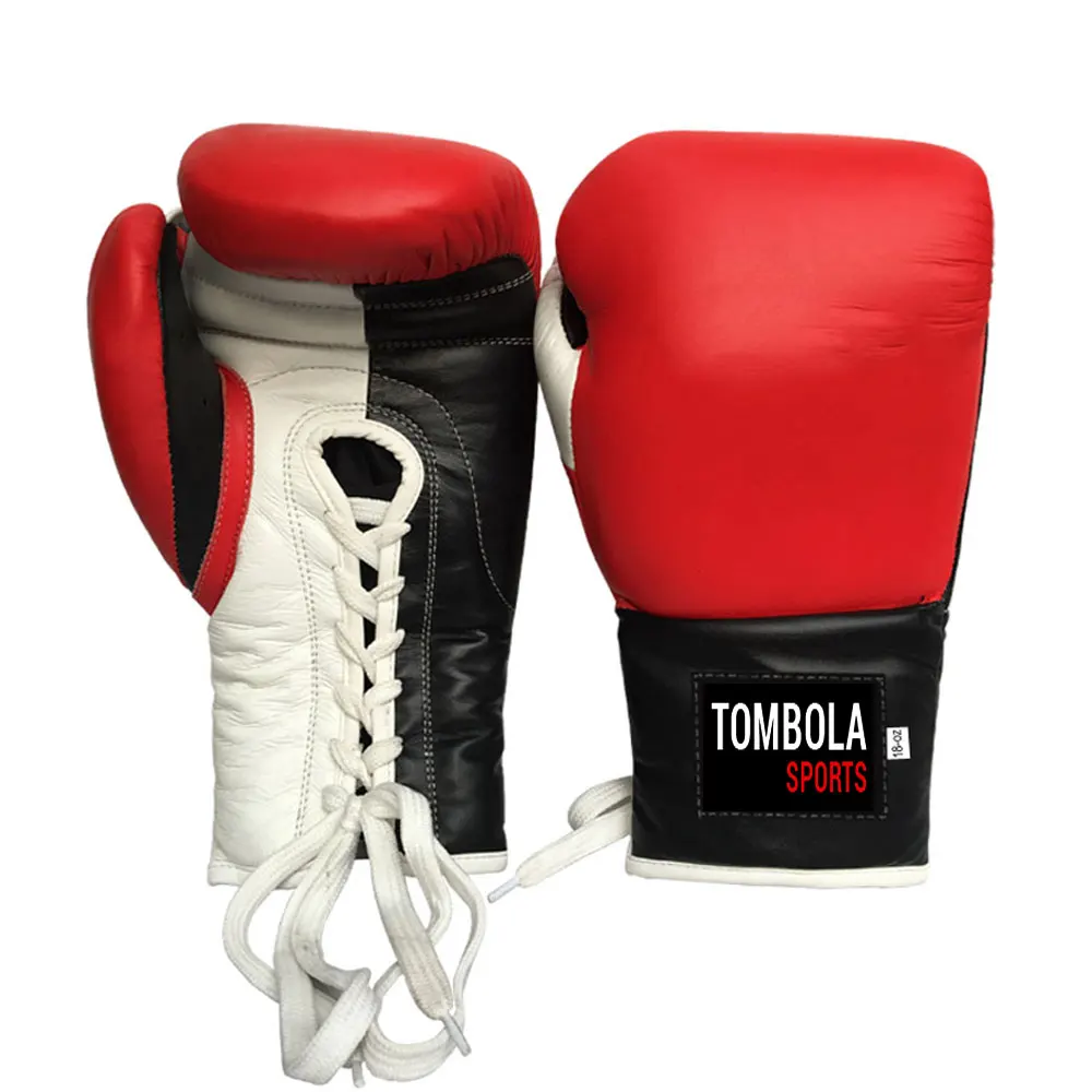 Pro Boxing Gloves Best Selling Mix Fight Leather with Laces Custom Color 8oz 10oz 12oz 14oz 16oz Wholesale Personalized OEM