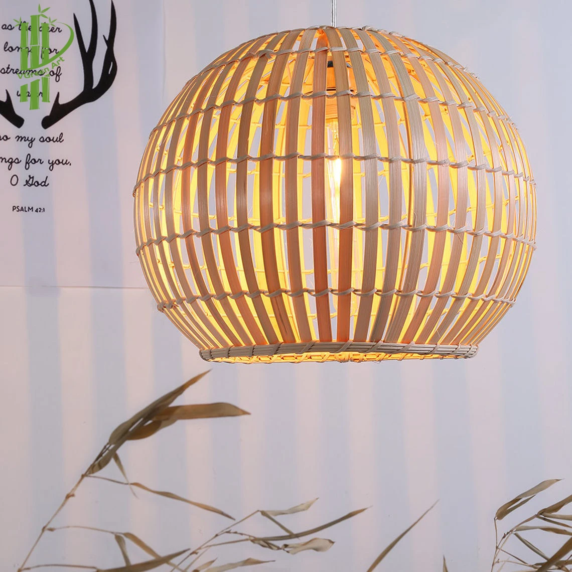 Chandeliers & Pendant Lights Bamboo Decorative Indoor Lighting, Bamboo Lamp Decorative Kitchen Lampshade Rattan Light