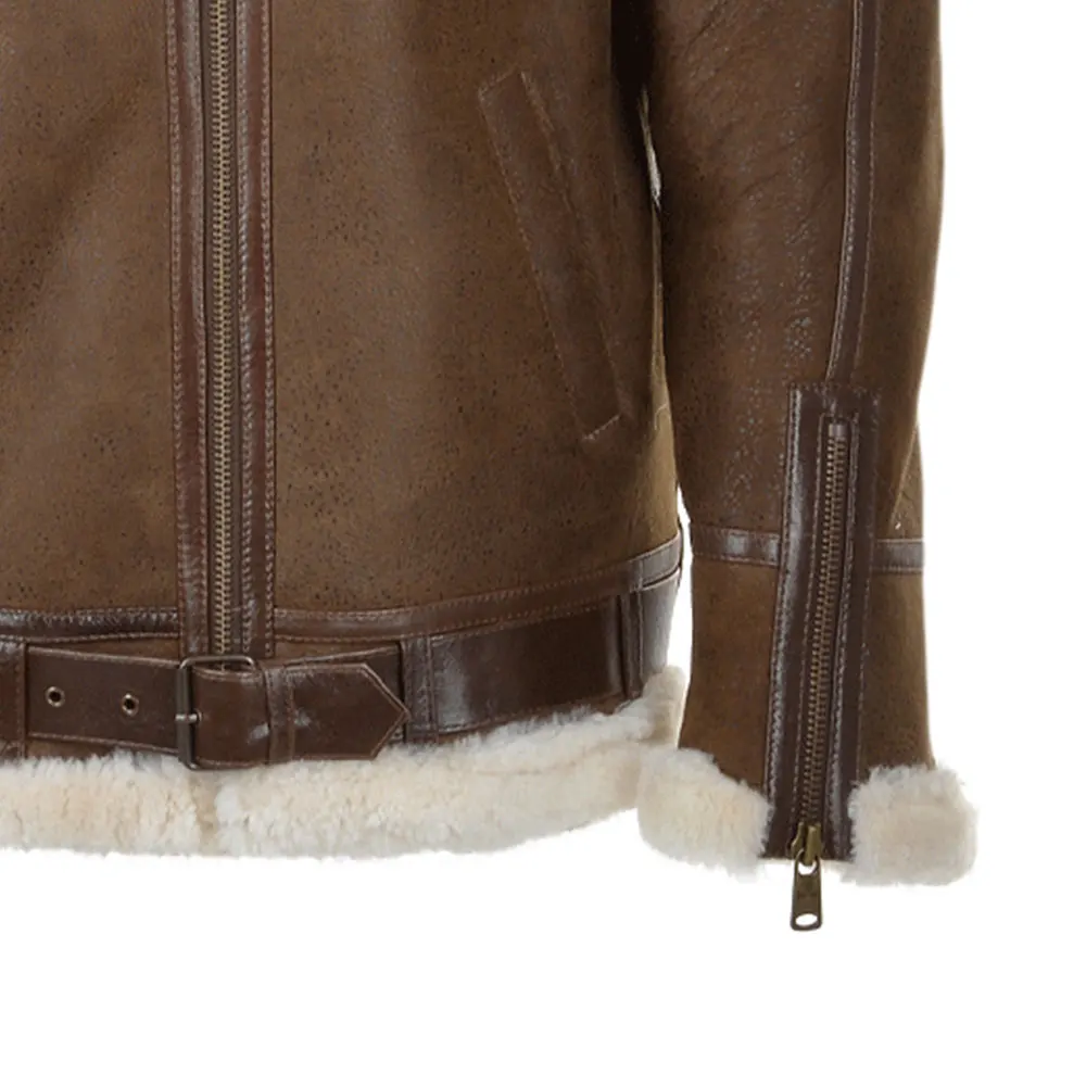 Мужская зимняя куртка из коричневой кожи с меховой овчиной/куртка из натуральной кожи с мехом овчины/Новейшая стильная куртка для мужчин