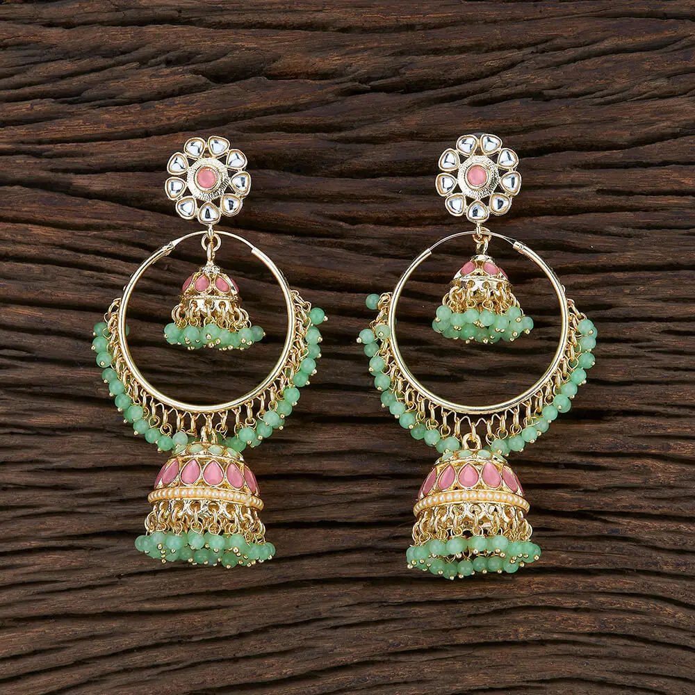 Designer Hand-Made  Indo Western Jhumkis With Gold Plated 104729 From Kanhai Jewels in best Price