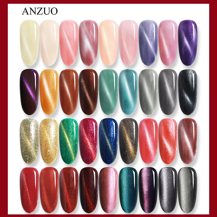 ANZUO Wholesale 7.5ml Cat Eye Uv Gel Nail Polish 36 Colors Private Brand Nail Salon Special Nail Polish