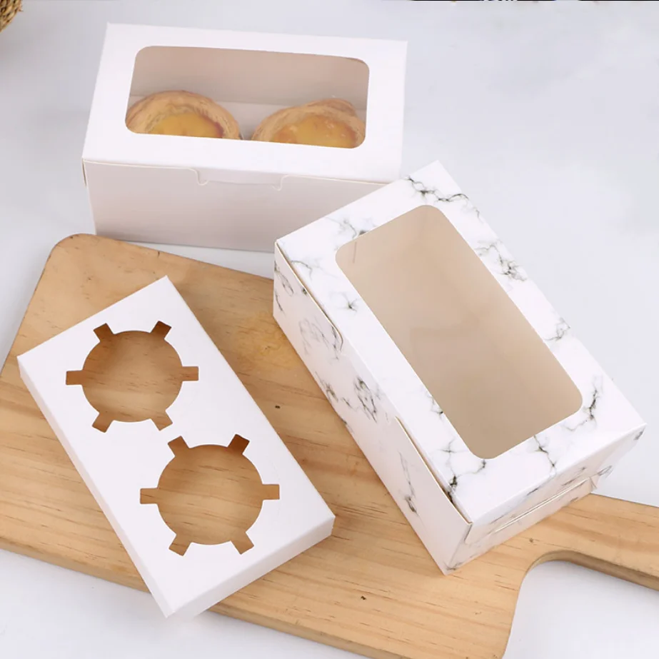 Cupcake Boxes with Window 6 dividers Cupcakes Kraft Bakery Cake Boxes Pastry for Cookie