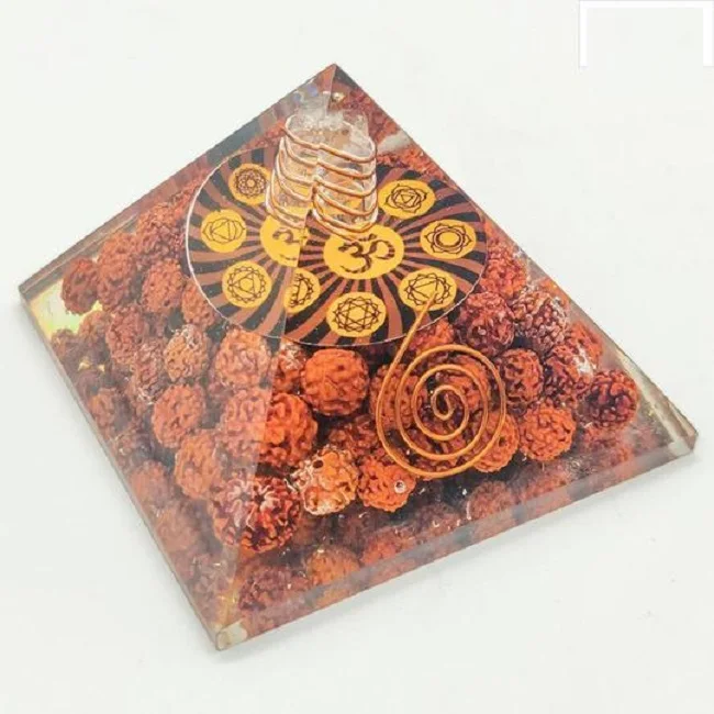 wholesale orgone sri yantra  pyramid /orgonite quartz point copper stone pyramid:reiki healing stone:shri yantra pyramid:emf