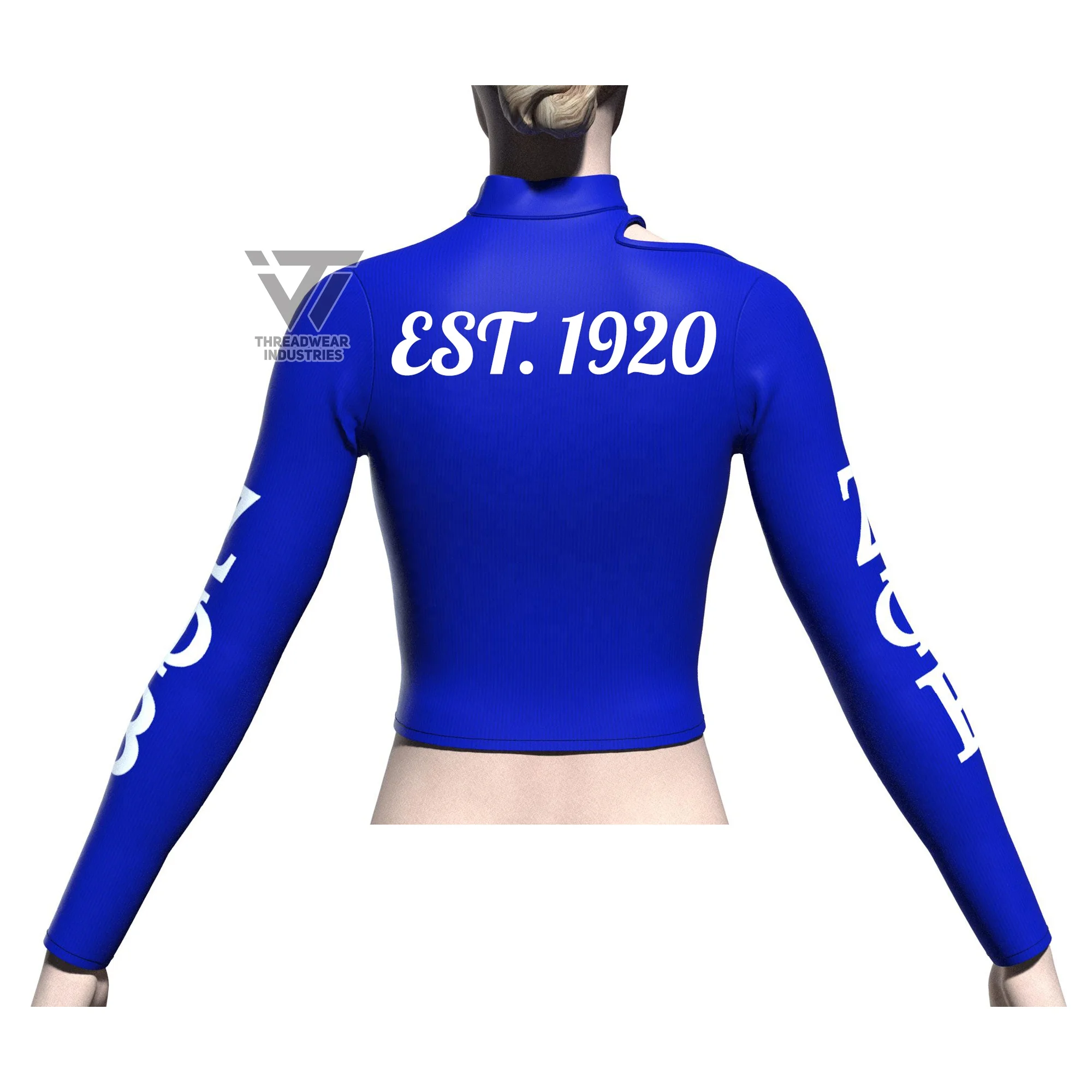Custom Embroidered Zeta Phi Beta Sorority Ribbed Cut Out Mock Neck Shirt Greek Paraphernalia