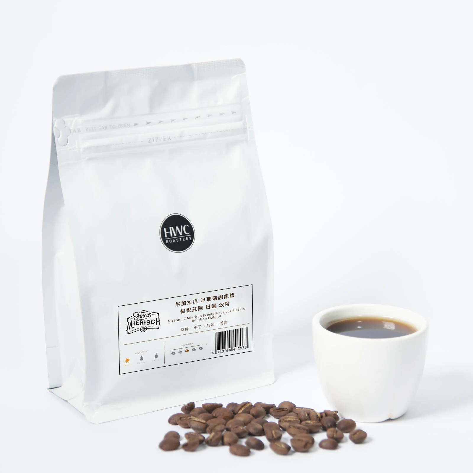 
 Nicaragua Mierisch Family Finca Los Placers Bourbon Natural Roasted Coffee Bean Medium Roast 450g ODM OEM Private Label  