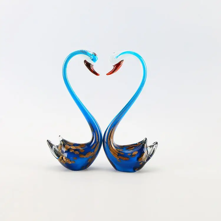 
Cheap Wedding decoration hand blown Glass swan 