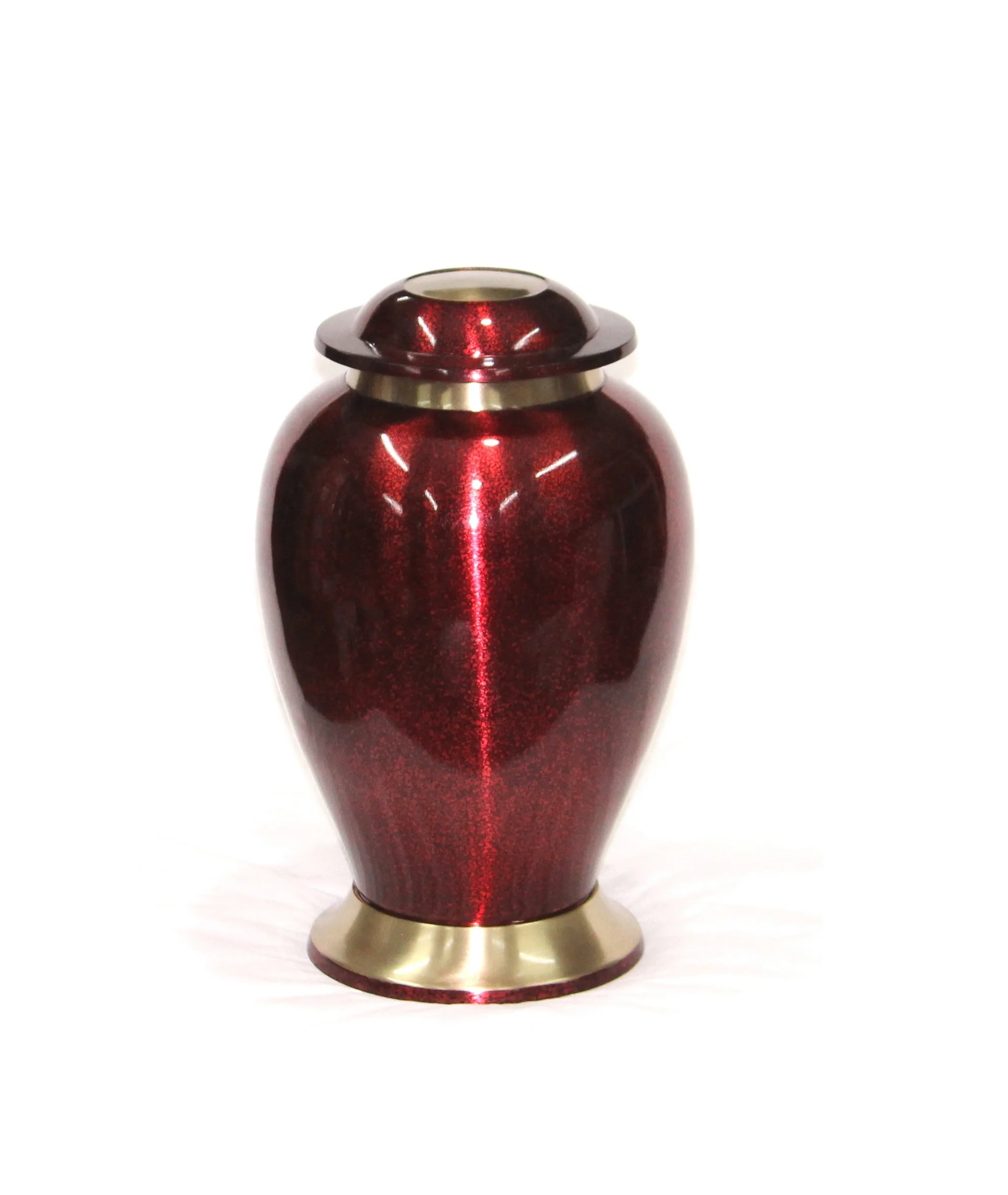 Best Quality Red Marble Finish Brass Cremation Urn for human ashes Direct from Manufacture in cheap Price .