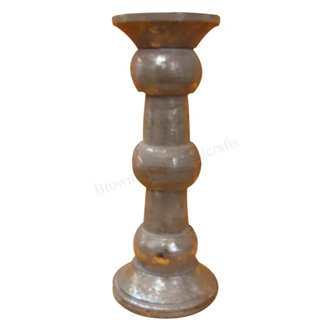 Transform Living Space with a Striking Black Copper Foil Solid Mango Wood Candle Holder From Indian Manufacturer & Exporter