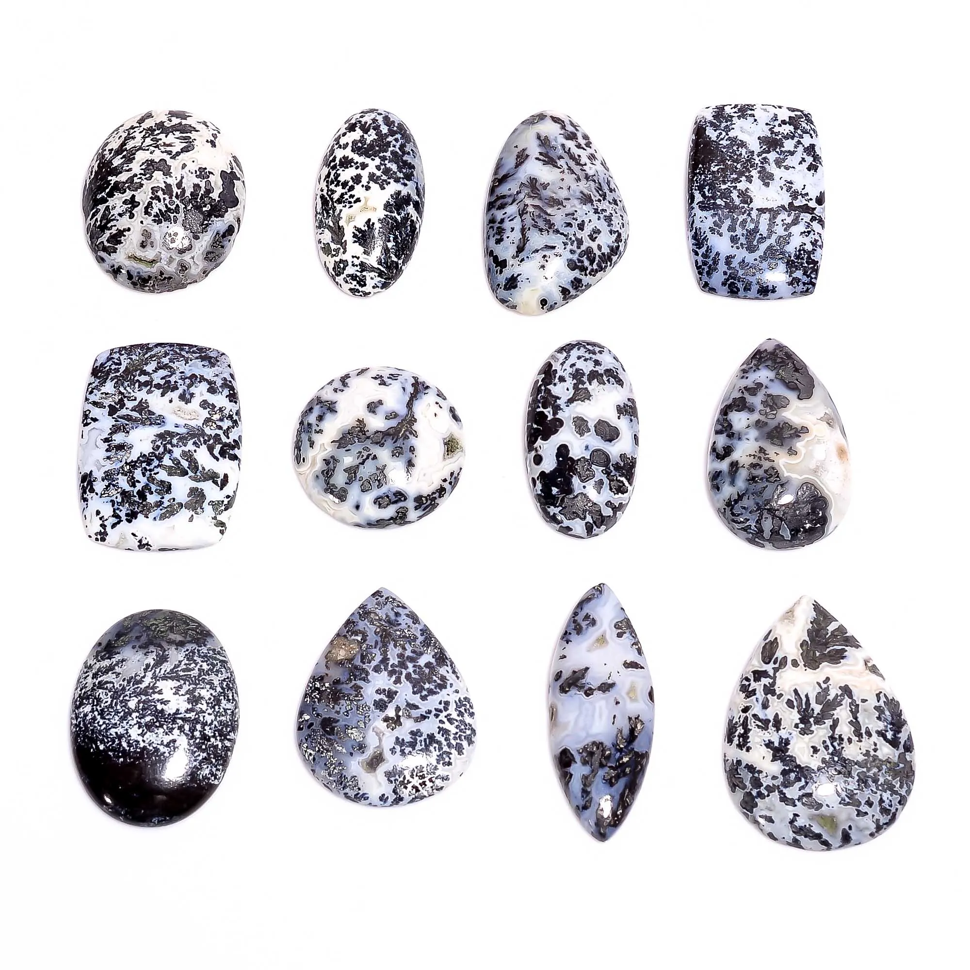 Natural Dendrite Parallel Loose Designer Gemstone Cabochons Wholesale Lot at best price and having best quality also