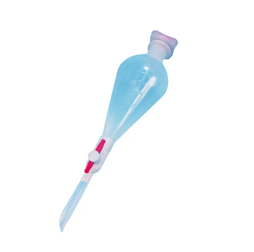 Transparent Polypropylene Pear Shape Separatory Funnel with stadard PP stopper
