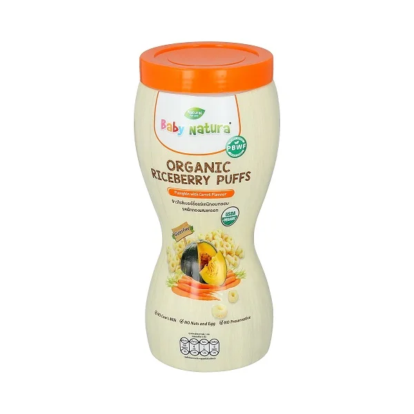 
Gluten Free Baby Natura Organic Riceberry Puffs with Pumpkin & Carrot Baby Healthy Biscuit 