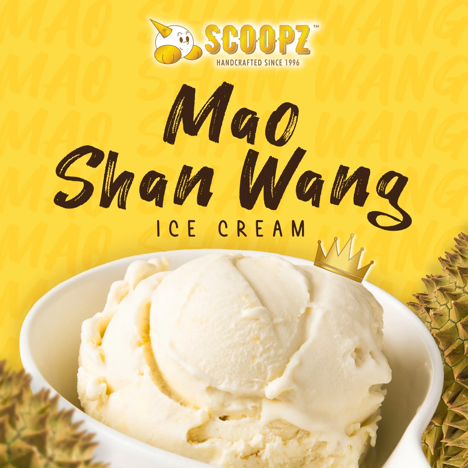 100% Durian Handcrafted Fruity Strong Fragrant Dairy Products Bag Box 3.5oz Cup Mao Shan Wang Ice Cream