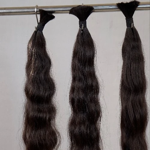 TOP QUALITY DOUBLE DRAWN VIRGIN REMY RAW UNPROCESSED TEMPLE HAIR BULK HAIR FROM SINGLE DONOR ALIGNED CUTICLES