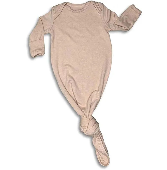 
95%Bamboo 5%Spandex Organic Soft breathable light weight Knitted stretchy premium quality hot baby sleeping full length gown 