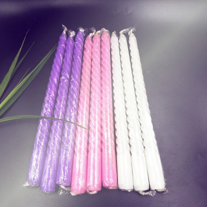 
2020 New Spiral Twist Taper Candle In Bulk Table Wedding Spiral Long Candles Wax Set Of 4 