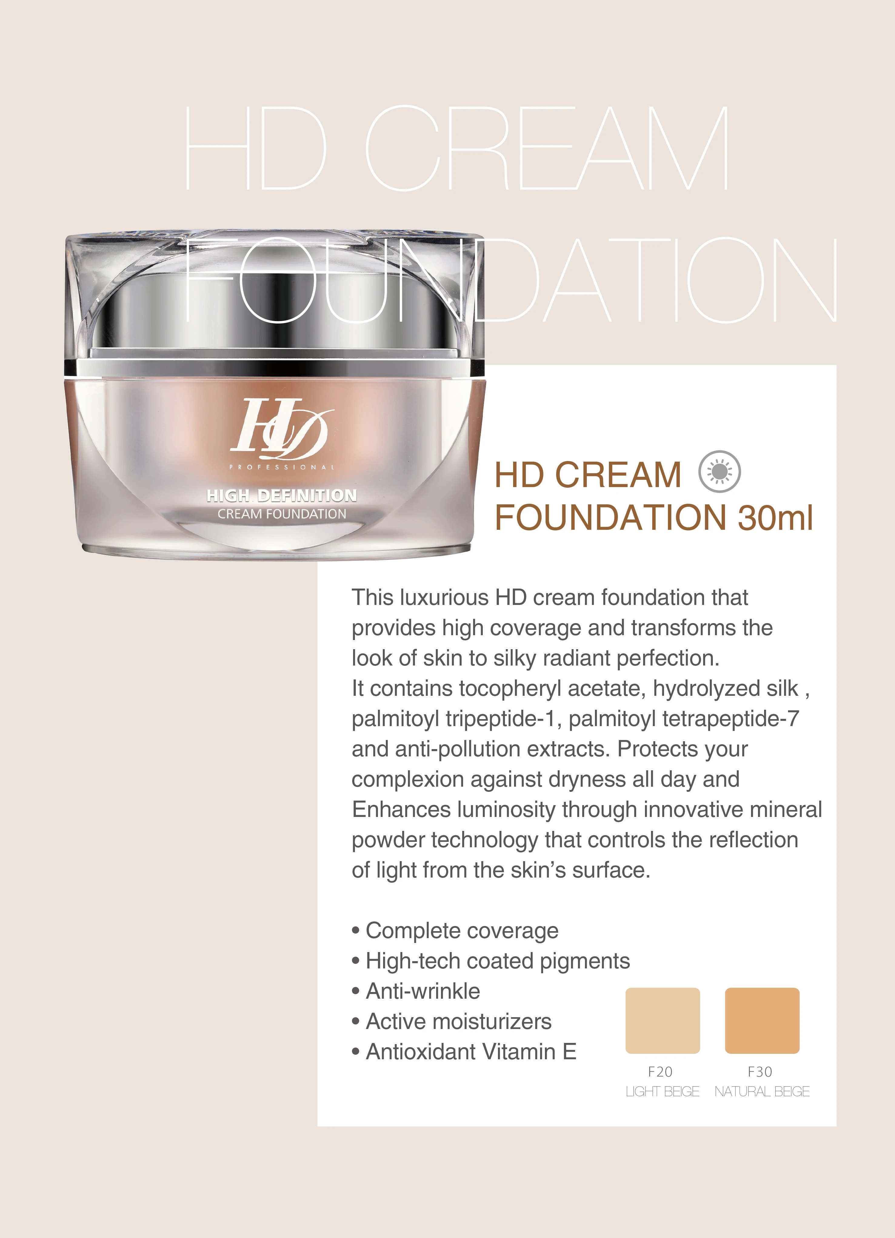 HD makeup foundation cream brand cosmetics
