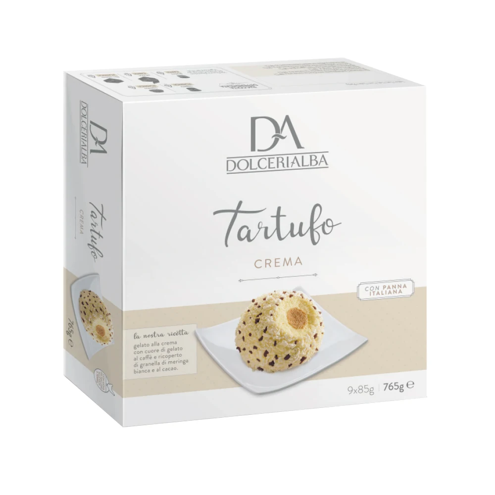 Premium Quality Italian Crema Tartufo Ice Cream 9 Individual Portions Family Pack 765g Wholesale
