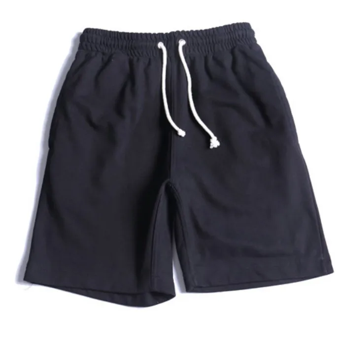Custom Stone Washed Vintage Athletic Gym Shorts Hemp Raw Edge Rolling Up Terry Fleece Cotton Sweat Jogger Shorts for Men