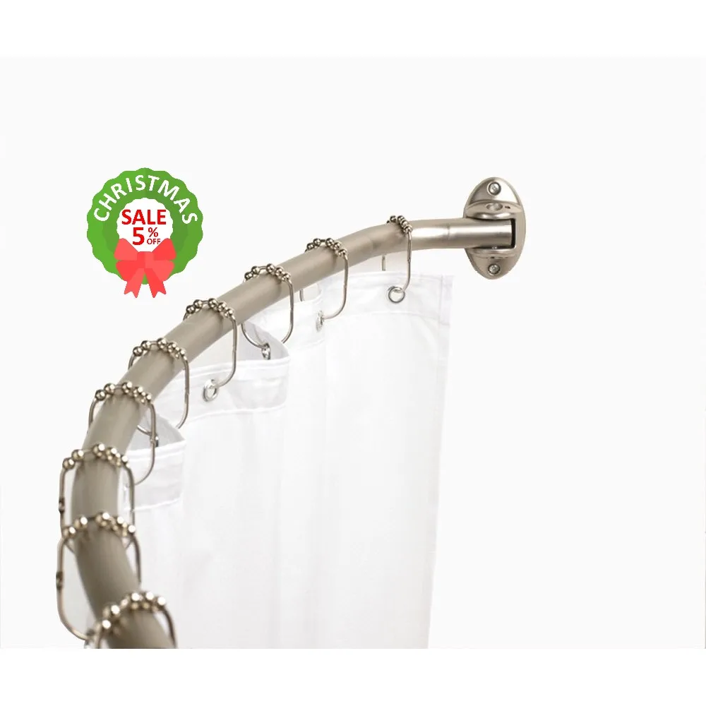 Изогнутые карнизы для ванной комнаты из матового никеля