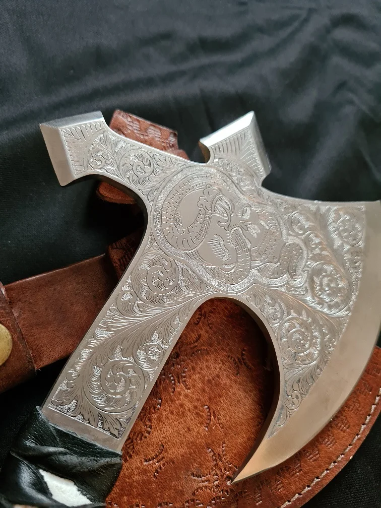 
D2 steel Engraved Axe 