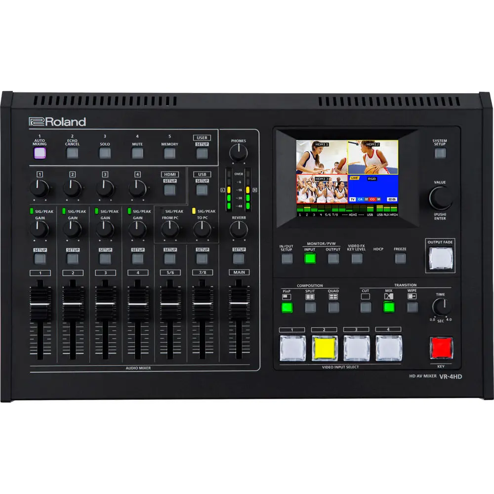 NEW ROLAND VR-4HD - 4-Channel ALL-IN-ONE HD AV-Mixer W/ USB3.0-Streaming