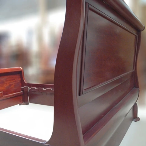 
Good Quality Sleigh Bed With Solid Mahogany Wood 