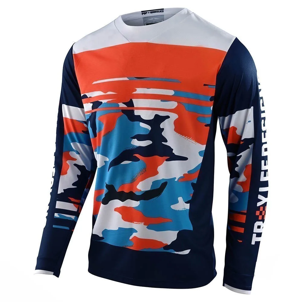 Riding Racing MX Jersey Designed Wholesale Brand Men Auto OEM Customized Style Sportswear Flame Color Feature Material